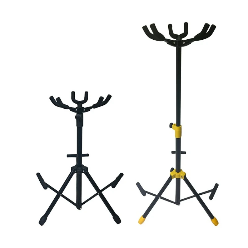 Three-Head Upright Guitar Stand, Electric Bass Floor Storage Rack, Performance 3-Head Guitar and Bass Multi-Storage Rack