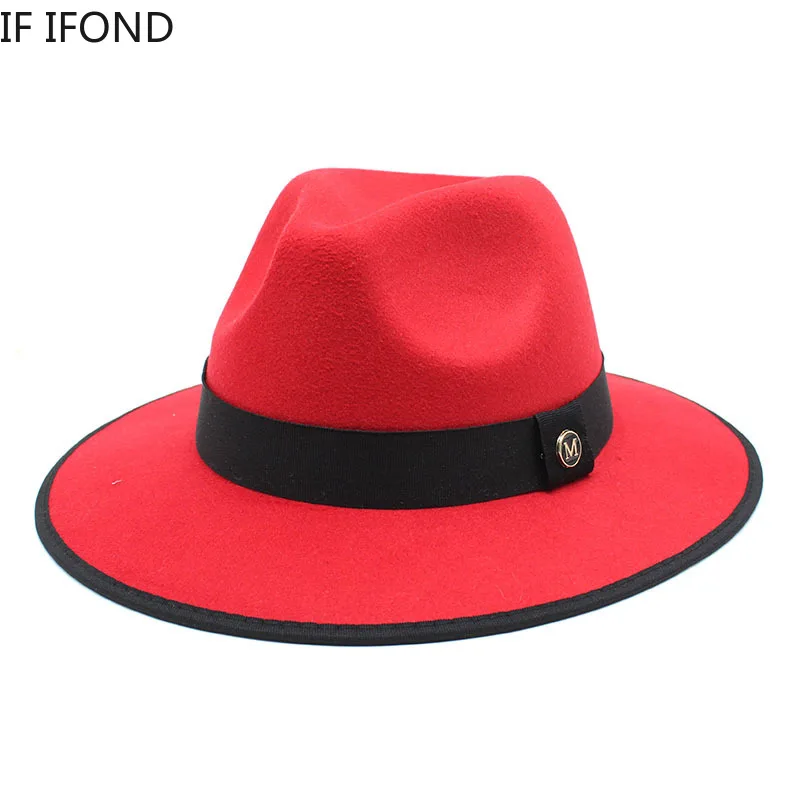 2022 New British Style Felt Jazz Fedora Hats Men Women Wide Brim Gentleman Formal Panama Cap Party Trilby Dress Hat