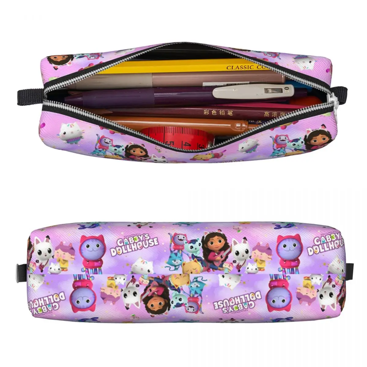 Kawaii Gabby Dollhouse Pencil Case Lovely Pen Pencil Bags Student Large Storage School Supplies Gifts Pencil Box