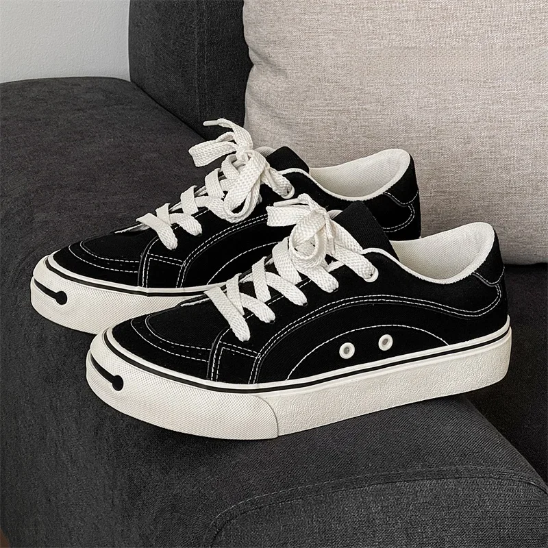 

Casual Canvas oes for Men Youth Trendy Wear-resistant Deqin Sports Faion Board oes Summer 2025 round Toe Rubber Outsole