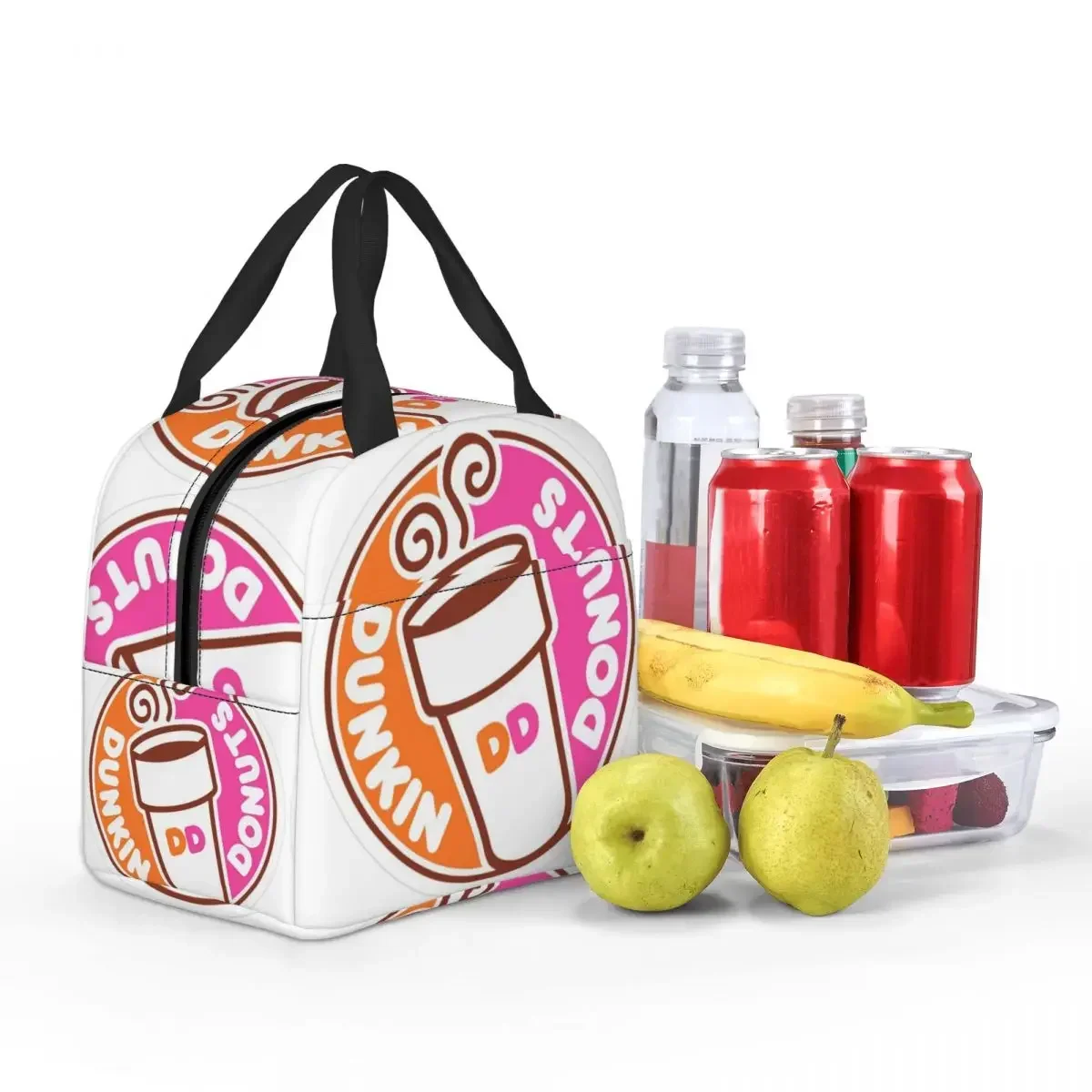 Dunkin Donuts Insulated Lunch Bag for Women Children Portable Food Boxes Thermal Lunch Box Tote view 5