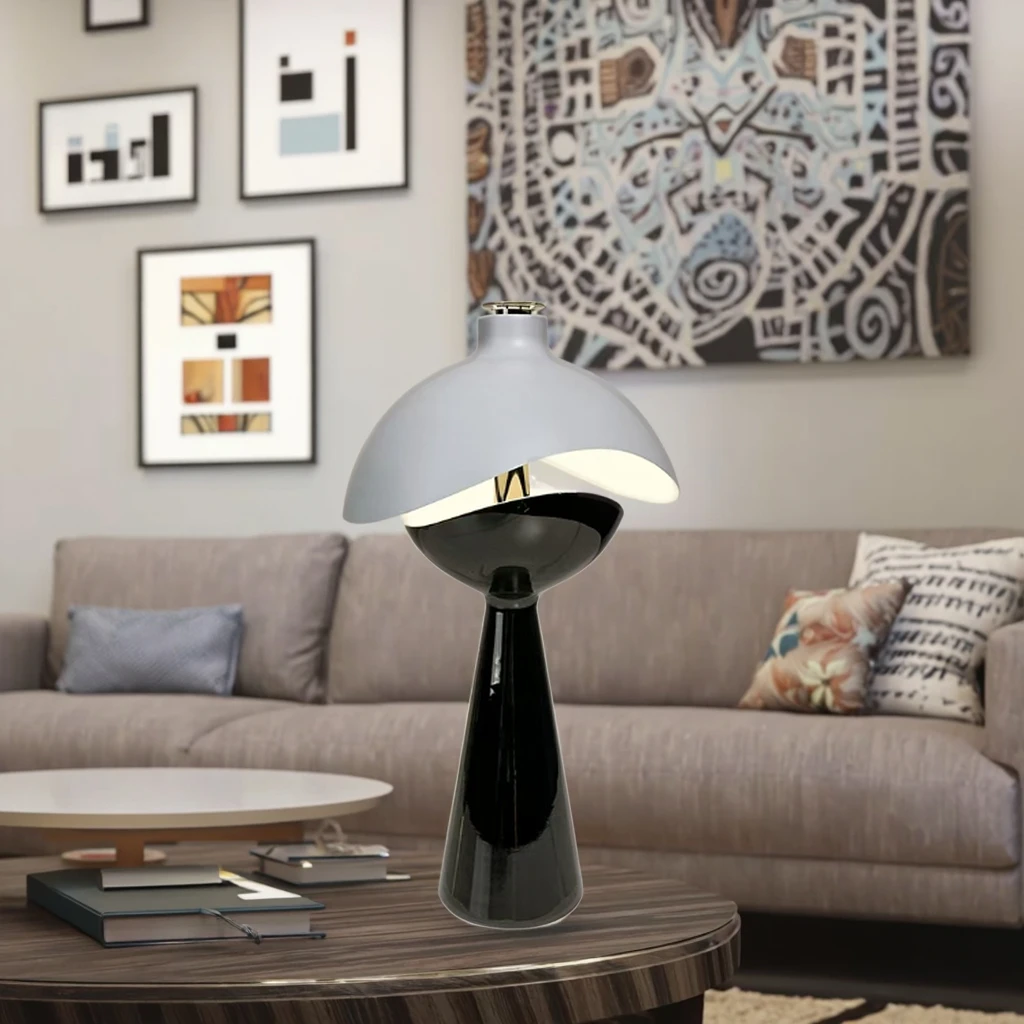 Modern fashion iron and copper bedside table lamp cordless portable, with eye protection function