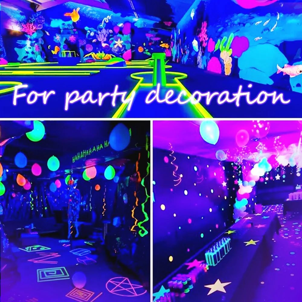 8W الأشعة فوق البنفسجية الضوء الأسود 395nm UVA الجافة مسمار ضوء كاشف الفلورسنت زينت الضوء الأسود لعيد الهالوين عيد الميلاد