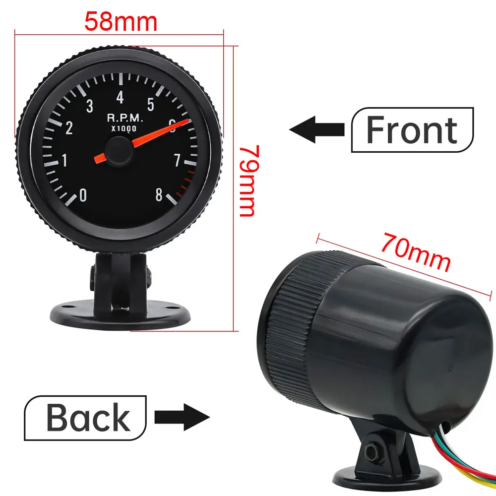 1Pc Car 52Mm 8000 R…