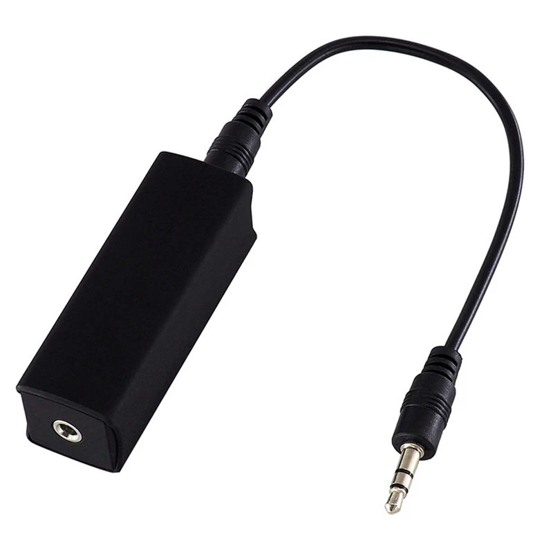 Ground Loop Noise Isolator Anti-Interference Safety Accessory With 3.5Mm Cable, Stereo Car Audio Auxiliary Cable