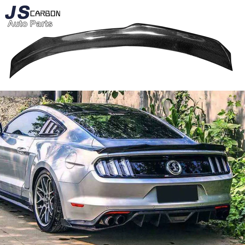 

For Ford Mustang 2015-2021 Real Carbon Fiber Rear Trunk Spoiler Wing Auto Racing Car Styling Tail Wing Upgrade body kit