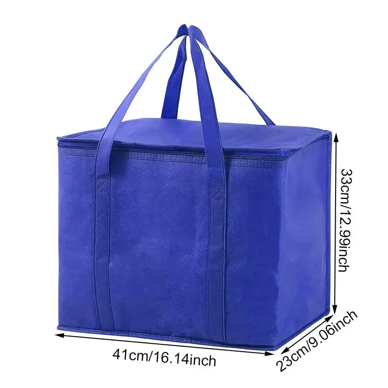 Large Capacity Insulated Grocery Bags Foldable Reusable Soft Cooler Bag Lightweight Hot Cold Takeout Food Delivery Bag