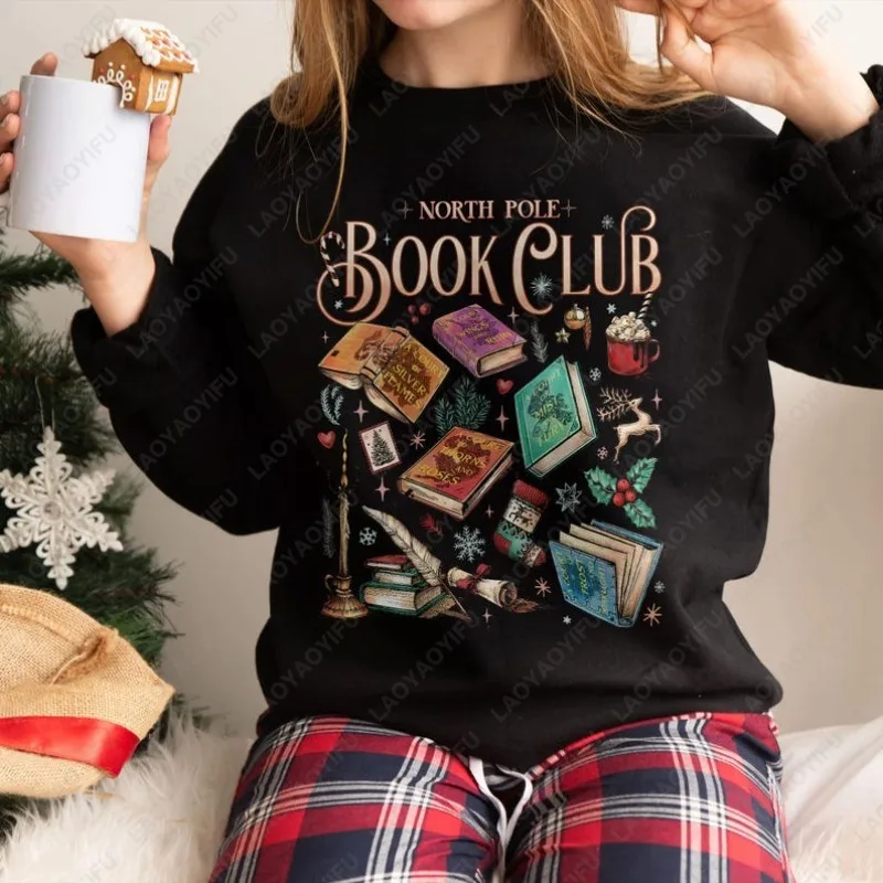 North Pole Book Club Christmas Acotar Bookish Hoodie SJM Lover Bookworm Gift Men Women Hoody Keep Warm Popular Unisex Sweatshirt