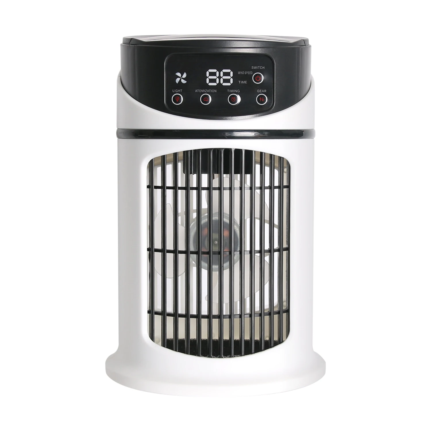 

Portable 2 in 1 , Humidifier & Fan, Fast Cooling, USB, Digital Display, Ice Crystal, White, for ,Office