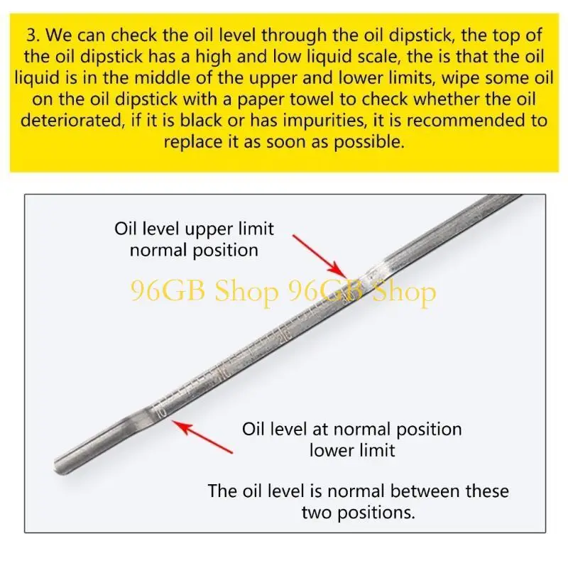 

96GB Metal Oil Dipstick Engine Oil Level Gauge Vehicle Oil Check Tool Auto Engine Maintenance Tool Suitable for Vehicles
