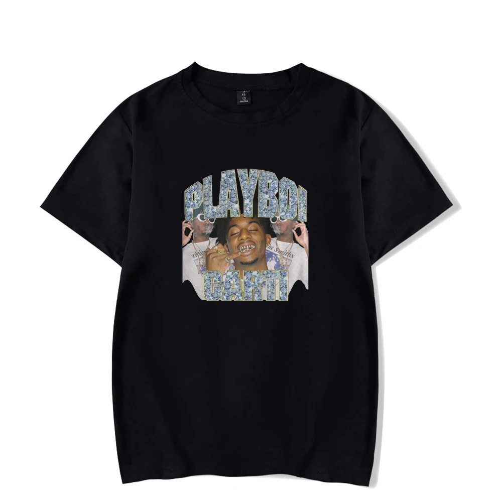 Camisetas Para Caras O-Pescoço de Manga Curta Das Mulheres Camisetas Dos Homens Hip-Hop Streetwear Playboi Carti T-Shirt Harajuk