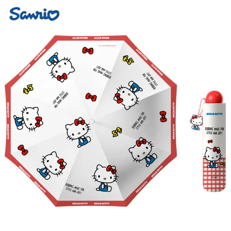 Sanrio Genuine HelloKitty My Melody Cartoon Three-dimensional Doll Head Manual High-value Anti-UV SunnyUmbrella Dual-useUmbrella