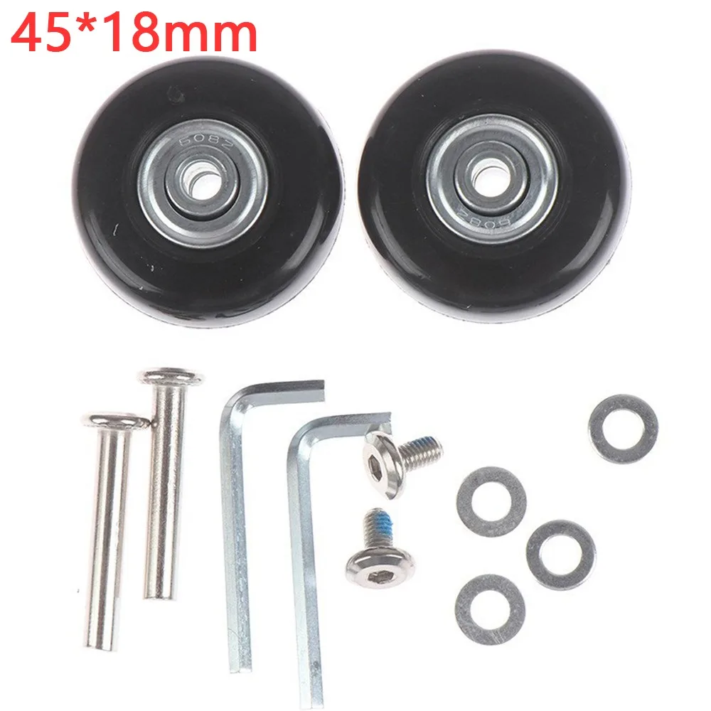 2Pcs Replacement Suitcase Wheels Silent with Screw Replace Wheels Wear-resistant Caster Wheels Axles Repair Kit