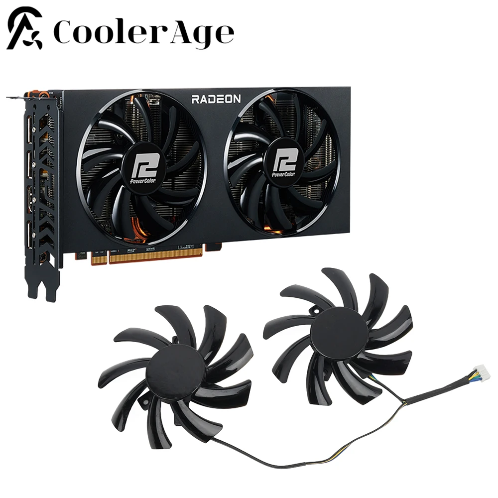 85mm T129215BU RX 5700 5500 XT Graphics Cards Fan ​For Powercolor Fighter AMD RX 6700XT 6600XT 6600 Cooling Fan