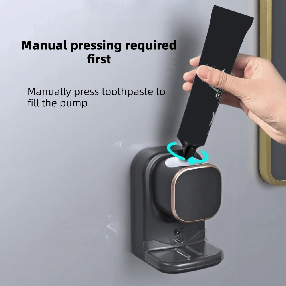3 Mode Smart Toothpaste Dispenser Non Perforated Wall Mounted Automatic Toothpaste Dispenser USB Charger Removable