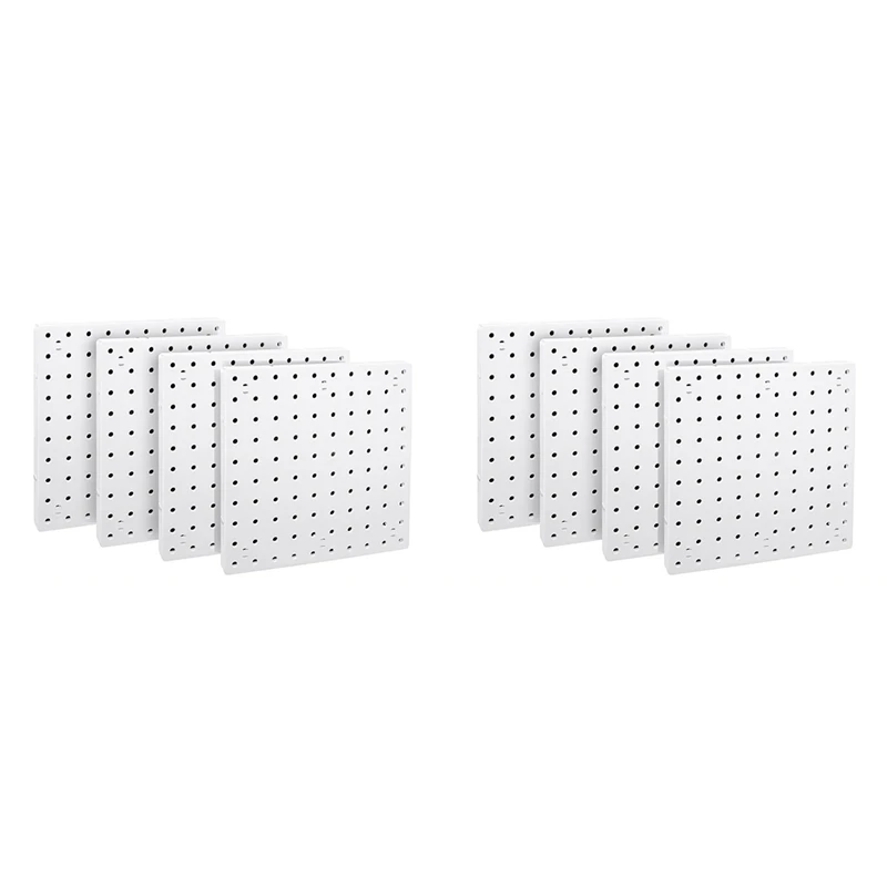 

8 Piece Pegboard Wall Organizer, White Pegboard Wall Hanging, Pegboard For Craft Room, Garage, Kitchen, Living Room