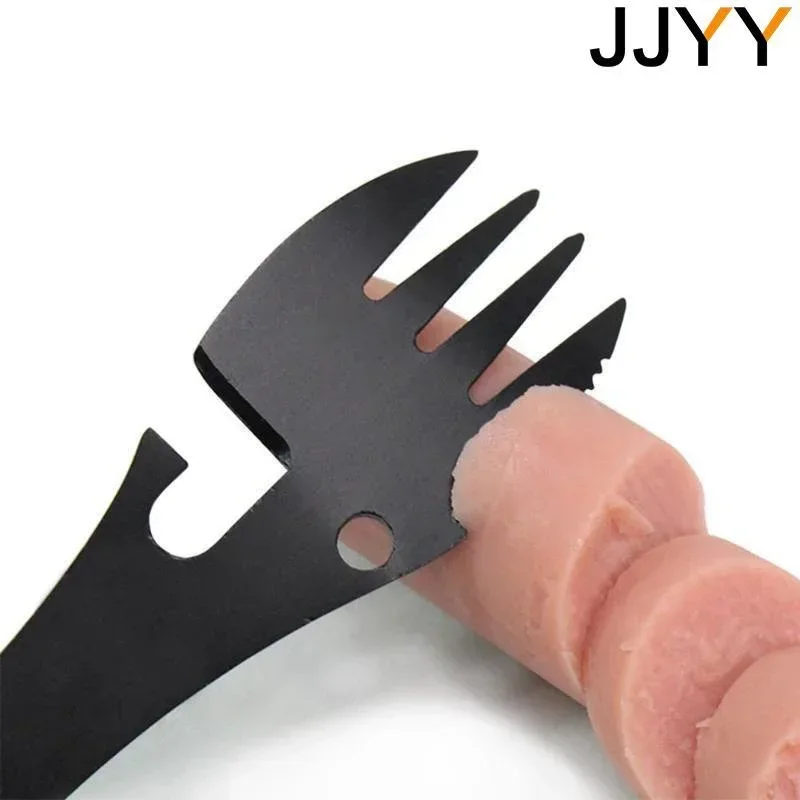 5 In 1 Multitool Spork Camping Utensils EDC Portable Cutlery Outdoor Tableware Hiking Gear Stainless Steel Bottle Opener Tool