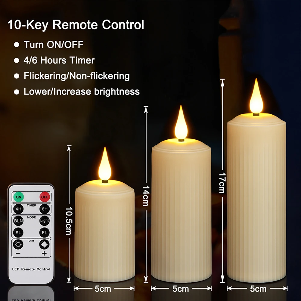 Led Candles Battery-operated Tea Light Timer Remote With Flickering Flames Birthday Home Decoration wedding Candle Pink / Ivory