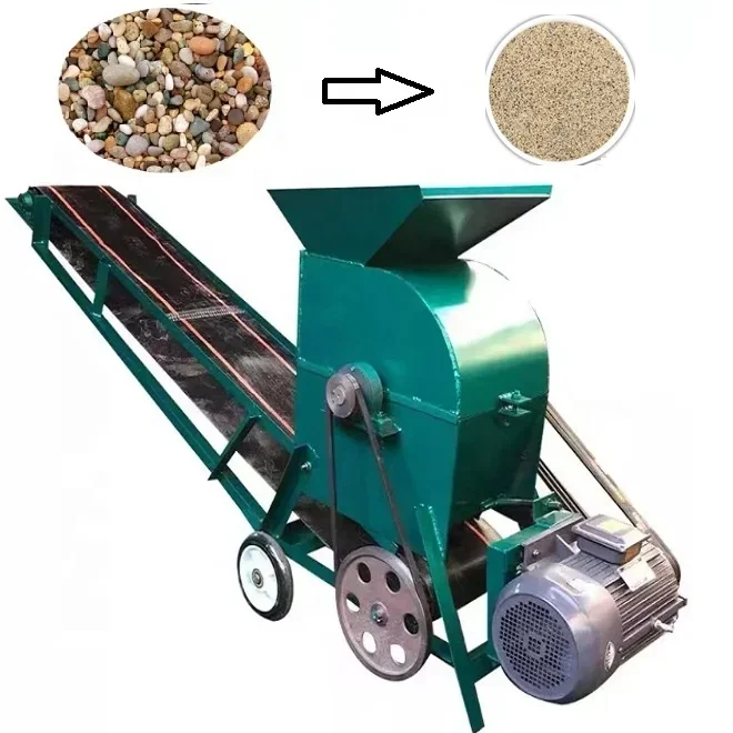 automatic Small Mobile pulverized soil stone grinder grinding rock crushing crashing machine for sanding machine