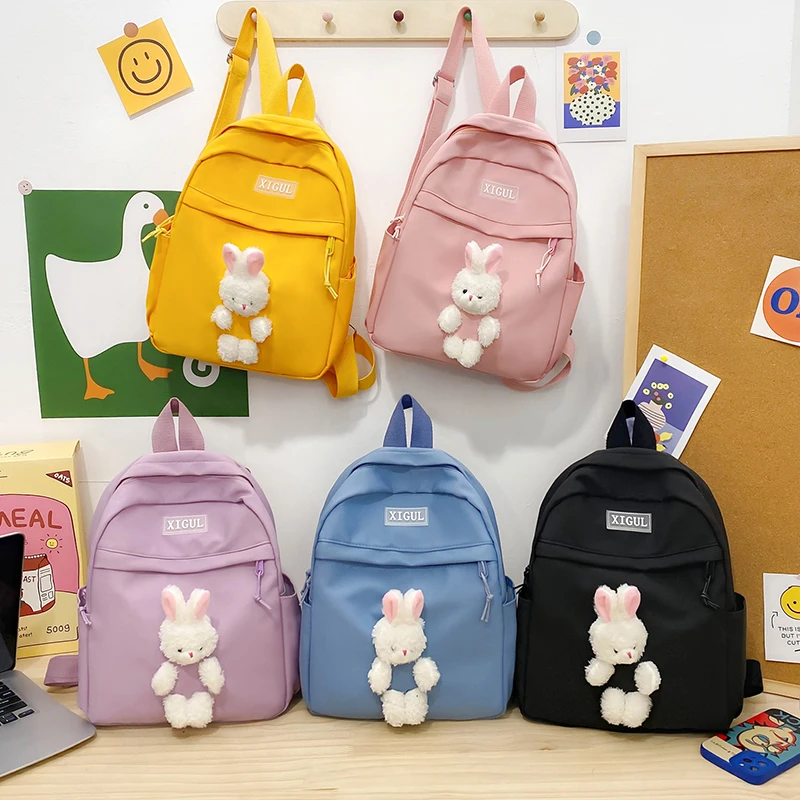 

Cute little bunny backpack for teenagers girls Candy color Nylon schoolbag for student Backpack Fashion school bags for girls