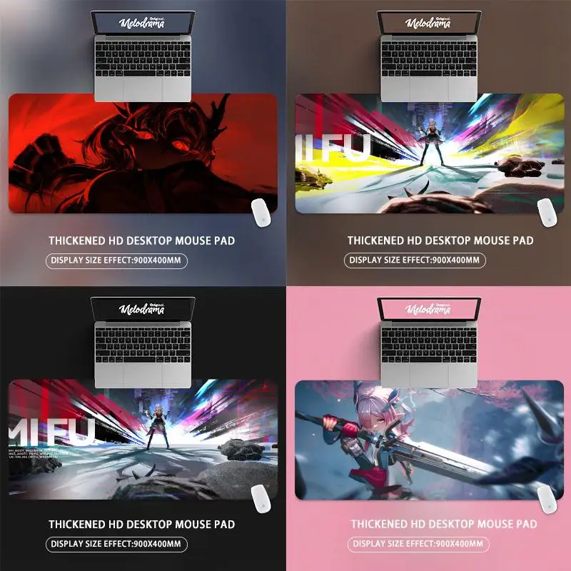 Mifu Arknights Endfield Mouse Pads Gamer Keyboard Mat Pads Gaming Desk Protector Laptops Large Mousepad Cartoon Deskmat