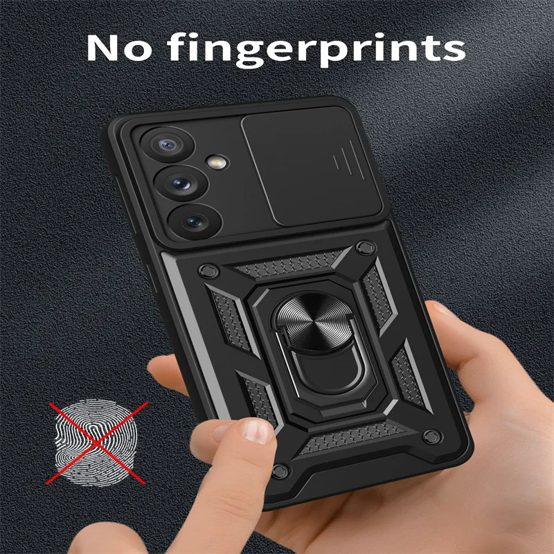 Slide Camera Lens Case For Samsung Galaxy S24 Ultra S24 Plus S23 FE A55 A15 A05 Military Grade Bumpers Armor Protective Cover