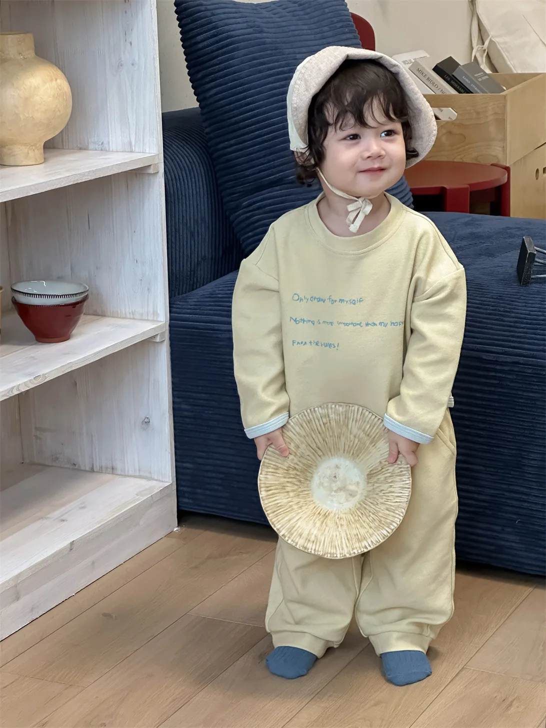 2025 Autumn New Baby Long Sleeve Clothes Set Infant Boy Girl Letter Sweatshirt + Casual Pants 2pcs Suit Toddler Loose Outfits