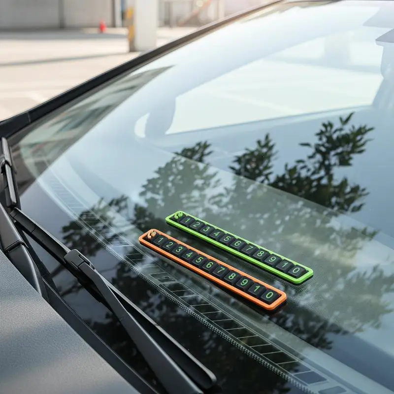 Car Temporary Parking Phone Number Plate Luminous Digits Multiple Color Optional Match Car Interior for Daily Parking