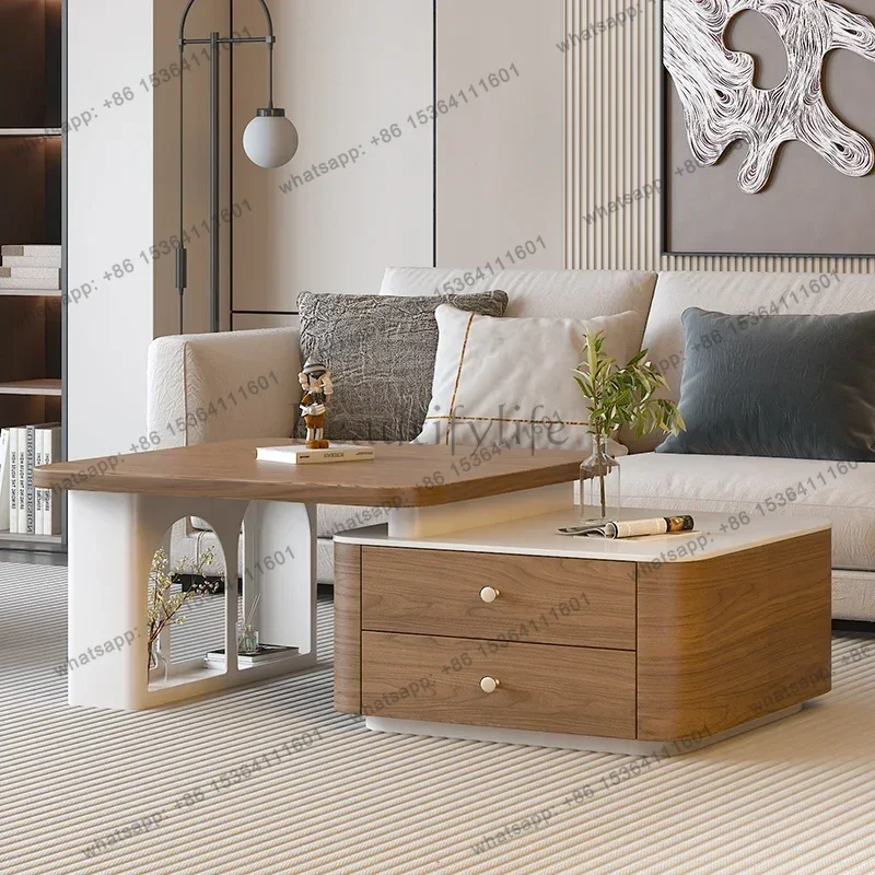 YJ Modern oil wind solid wood coffee tables side table living room furniture Sedentary table Bedside tables home furniture