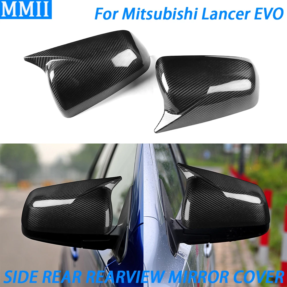 

For Mitsubishi Lancer Evolution EVO X 10th 2008-2016 Real Carbon Fiber Rearview Mirror Cover Trim Car Decoration Accessories