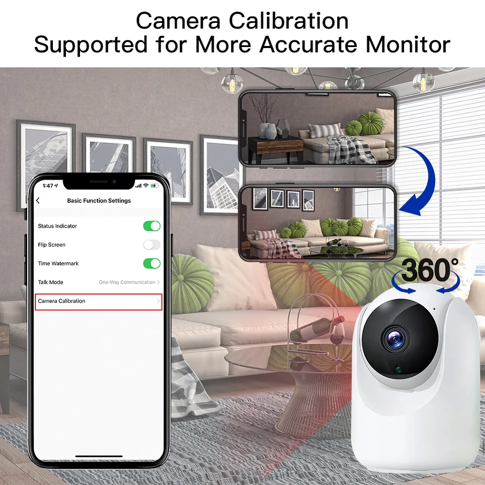 TUGARD-Caméra de surveillance IP WiFi HD 1080p, dispositif de sécurité domestique sans fil, avec vision nocturne, suivi automatique, pour application Tuya