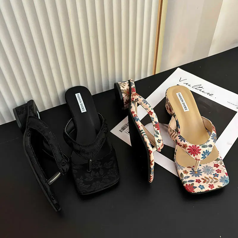 

Summer Clip Toe Women Slippes New Fashion Elegant Wedges Heel Slides Shoes Ladies Casual Outdoor Beach Flip Flops Sandalias