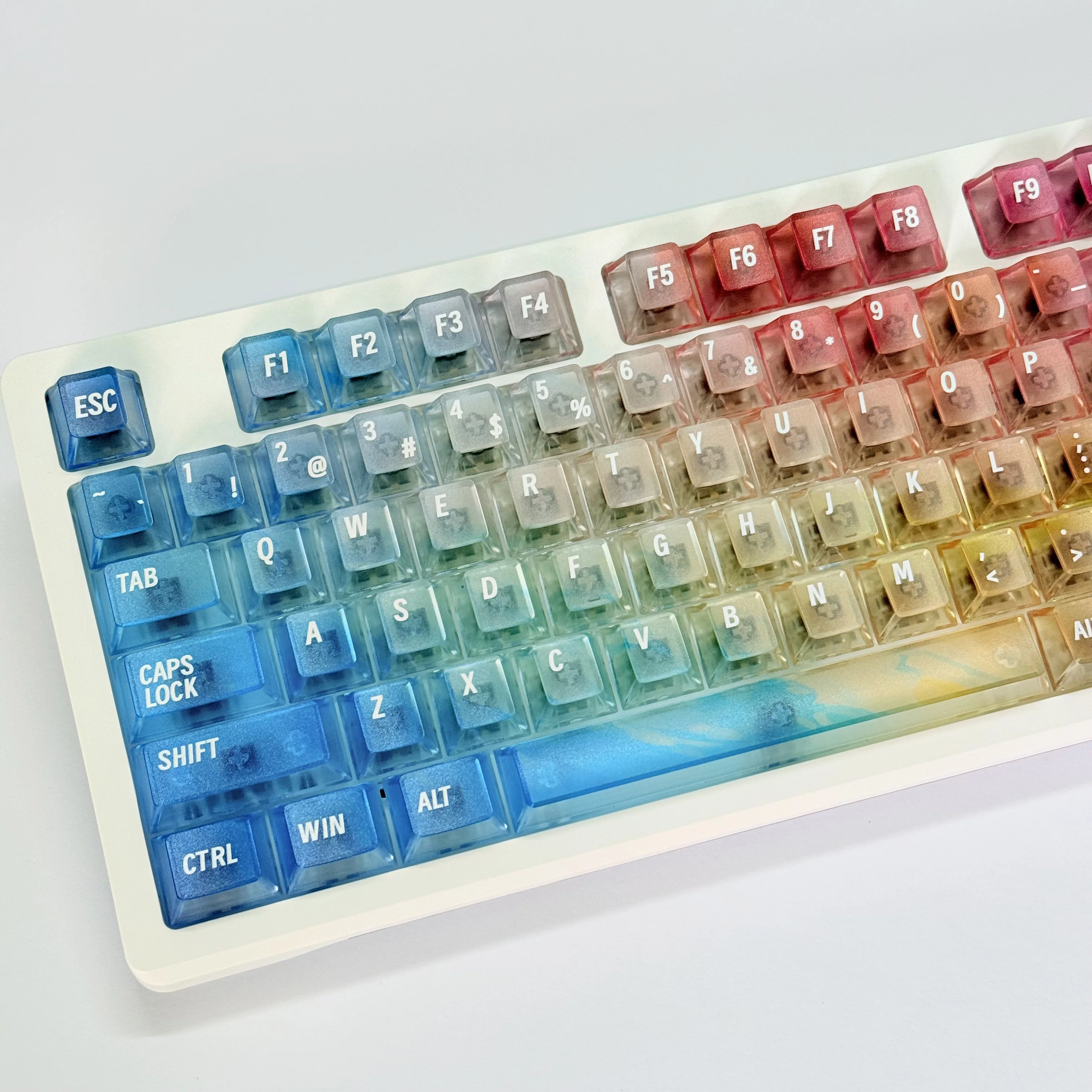 أغطية مفاتيح شفافة متدرجة مع صندوق PC 119 مفتاح متجمد Keycap لوحة مفاتيح ميكانيكية لمكتب الألعاب تخطيط 60% 65% 75% 100% #4