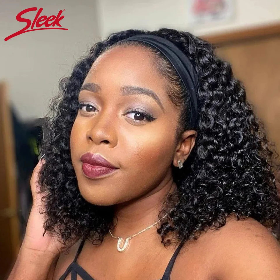 

Malaysia Kinky Curly Human Hair Headband Wig For Black Women 250% Density Glueless Remy Jerry Curl Full Machine Made Hair