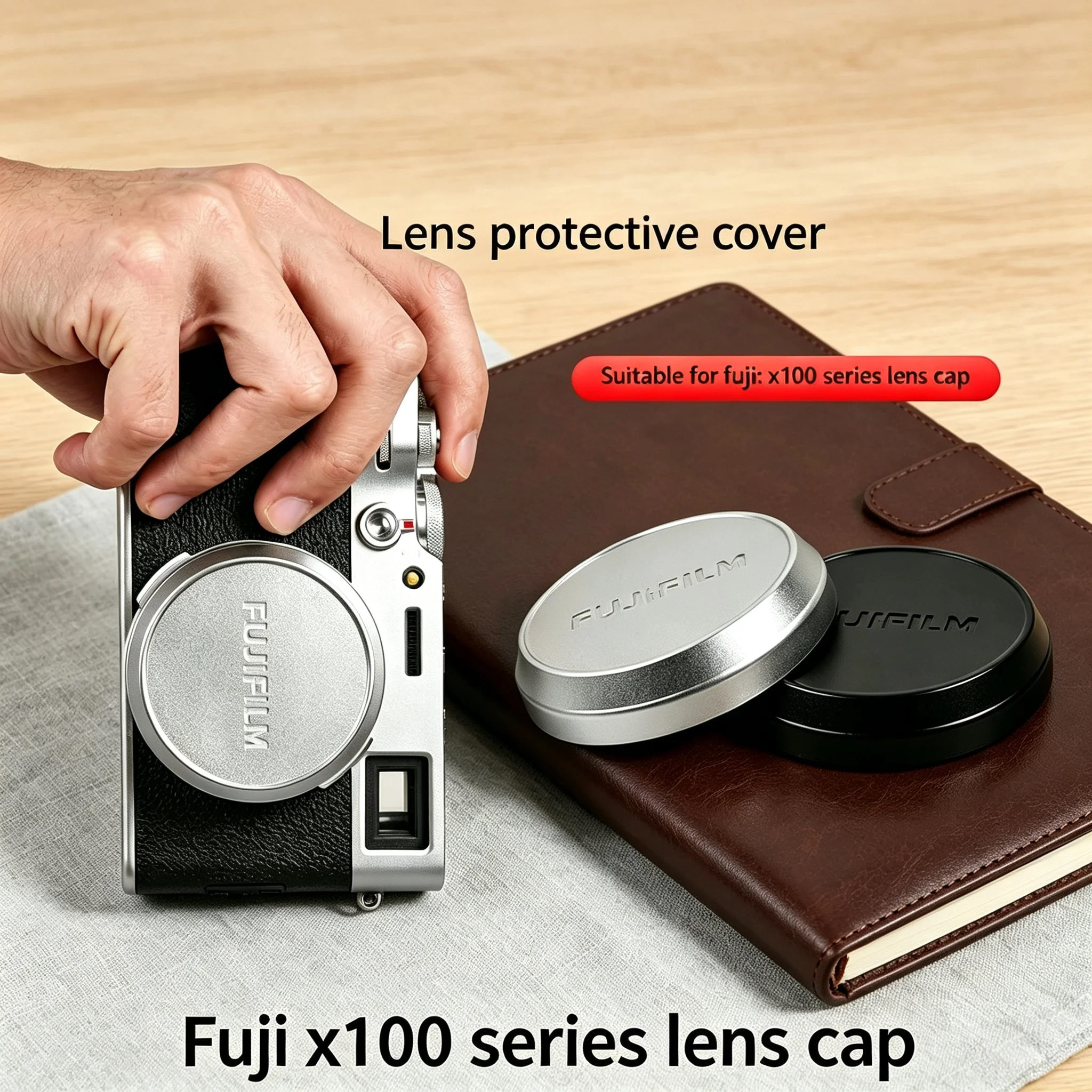 Capa Protetora de Lente em Liga de Alumínio Durável Compatível com Câmeras Fujifilm X100 Series X70 - Peça de Reposição para Proteção de Lente