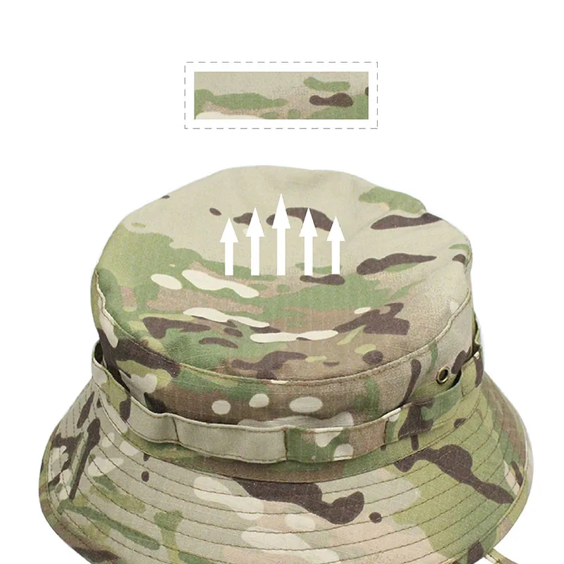 Camouflage Boonie Hat Multicam Panama Caps Men Tactical Sports Hunting Fishing Hiking Climbing Windproof Sun Hats Summer