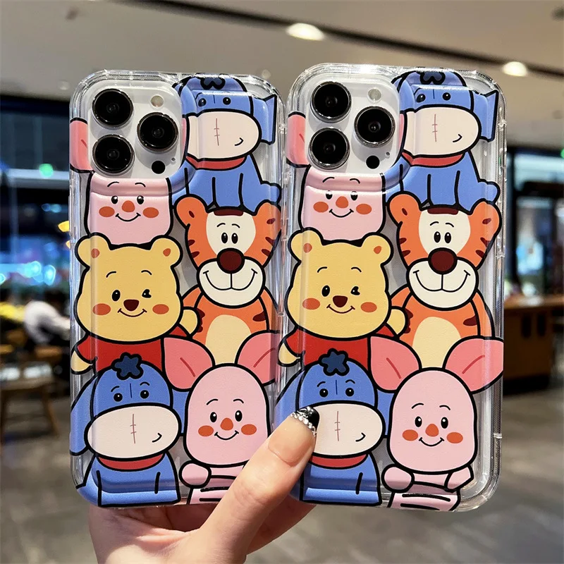 Disney Cartoon Tiger Piglet Donkey Silicone Case For iPhone 12 11 Pro Max Mini X XR XS Max 13 14Promax  Shockproof Soft Cover