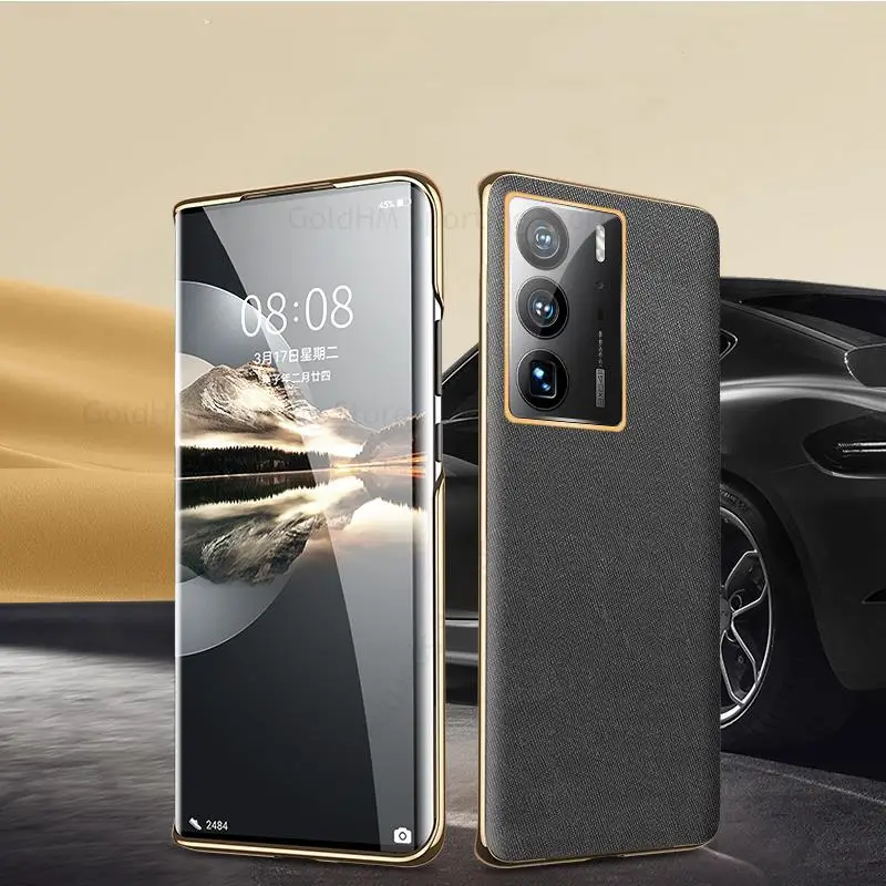 Coque For ZTE Axon 40 Ultra 5G Cross Leather Plating Shockproof Phone Case For Axon 40 Ultra A2023P Ultra Slim Phone Cover Funda