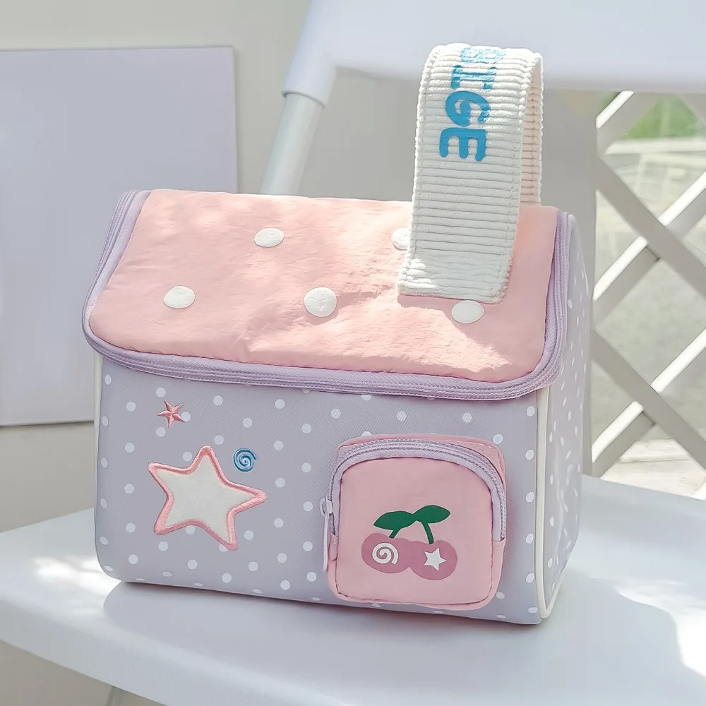 Multi-functional House-Shape Makeup Bag Multi-layer Portable Cosmetic Pouch Large Capacity Toiletry Bag Women Girls