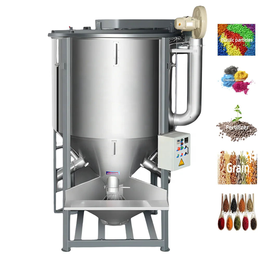 DZJX Pellet Color Vertical Mixer With 1Tonne Capacity Water Washing Material Drying Mixing Machine For Plastics Material