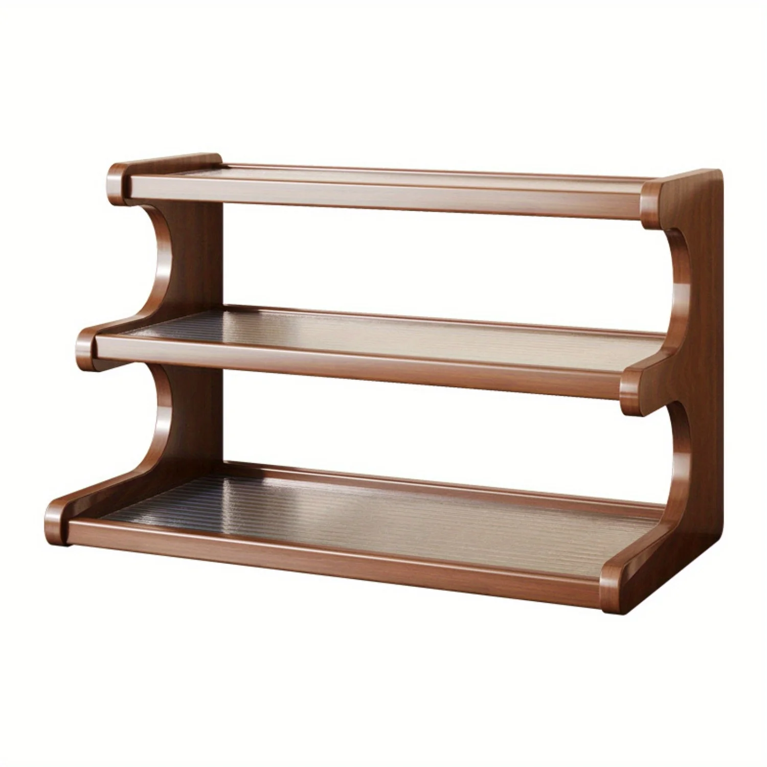 Wooden Desktop Storage Rack Multi-Tiered Organizer for Coffee Mugs, Teapots, Spices & More Desktop Storage Organizer