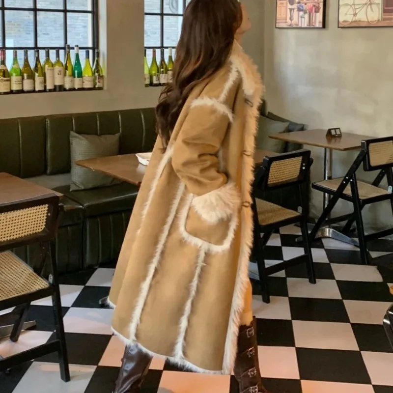 Fashionable Outcoat Faux Fur One-piece Faux Fox Coat Loose Fluffy and Thickened Fur Coat Warm Jacket Off-season Treatment Coat