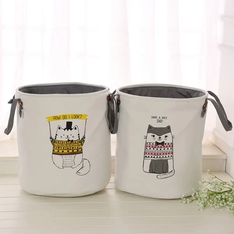 Cute Animal Laundry Basket Foldable Toy Storage Picnic Dirty Clothes Basket Box Cotton Wash Clothes Box Baby Organizer 1pcs