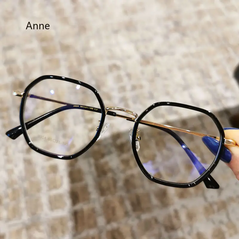 New Myopia Glasses for Women Polygon Frame Increased Vision Reading Glasses Men Anti-blue Light Transparent Computer Glasses