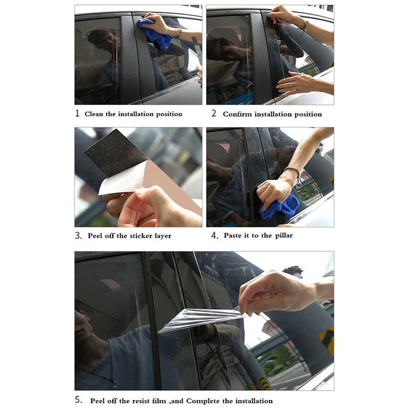 8 قطعة لشركة هيونداي إلنترا سيدان 2017-2020 عمود السيارة المشاركات لوحة زخرفية ملصقات نافذة الباب الزخارف غطاء الملحقات الخارجية #5