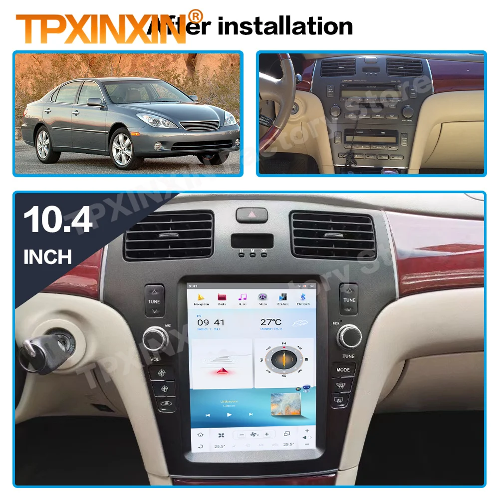 Carplay 2 Din Android 11 Tesl- Screen Multimedia Stereo For Lexus ES 2005 2006 2007 2008 2009 GPS Navi Radio Player Head Unit