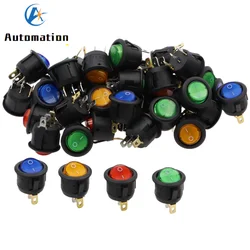 Car 12V Round Rocker Switch Green LED Light Toggle Switch SPST ON/OFF Top Sales Electric Controls Waterproof cap