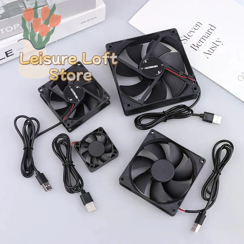 5V USB Brushless Cooling Fan 50-120mm - Multi-Size Silent Fan for PC Case,Router,TV Box&Electronic Devices,Ultra-Quiet Operation