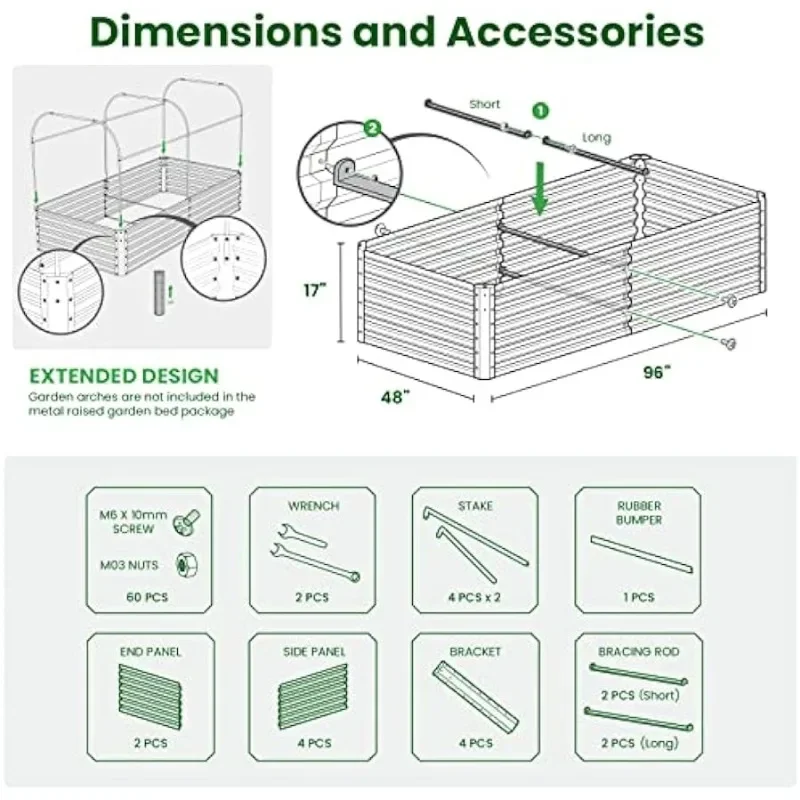 Garden Bed Box Planter for Outdoor Plants 17