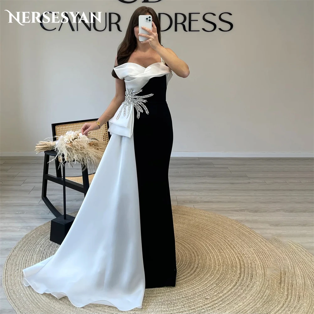 Nersesyan Mix Colors Glitter Mermaid Evening Dresses Off Shoulder Beading Prom Dress Sparkly Backless 2024 Celebrity Party Gowns